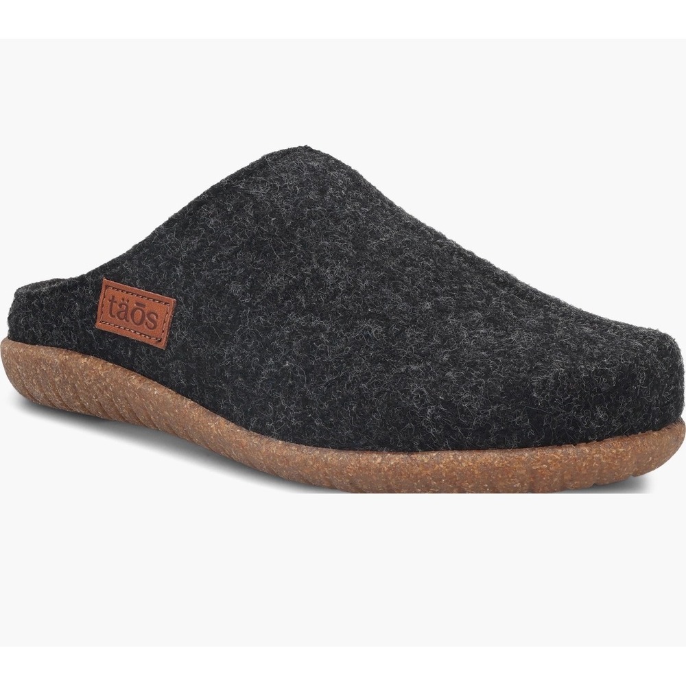 Taos Woolly Clogs Charcoal Grey Wool Felt Slip On Mules Shoes Womens 38 US 7-7.5